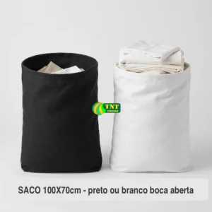 Saco TNT grande 100x70cm nas cores branco e preto para armazenamento e embalagem