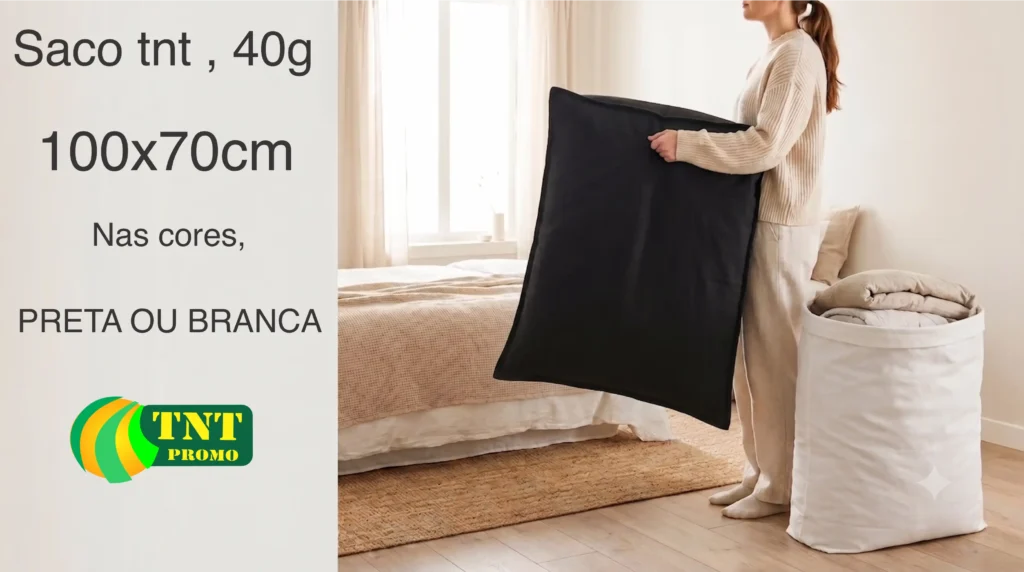 Saco TNT Grande 100x70 1 saco tnt grande 100x70 branco e preto