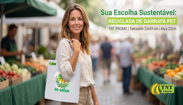 Sacola de lona PET ecológica personalizada para empresas